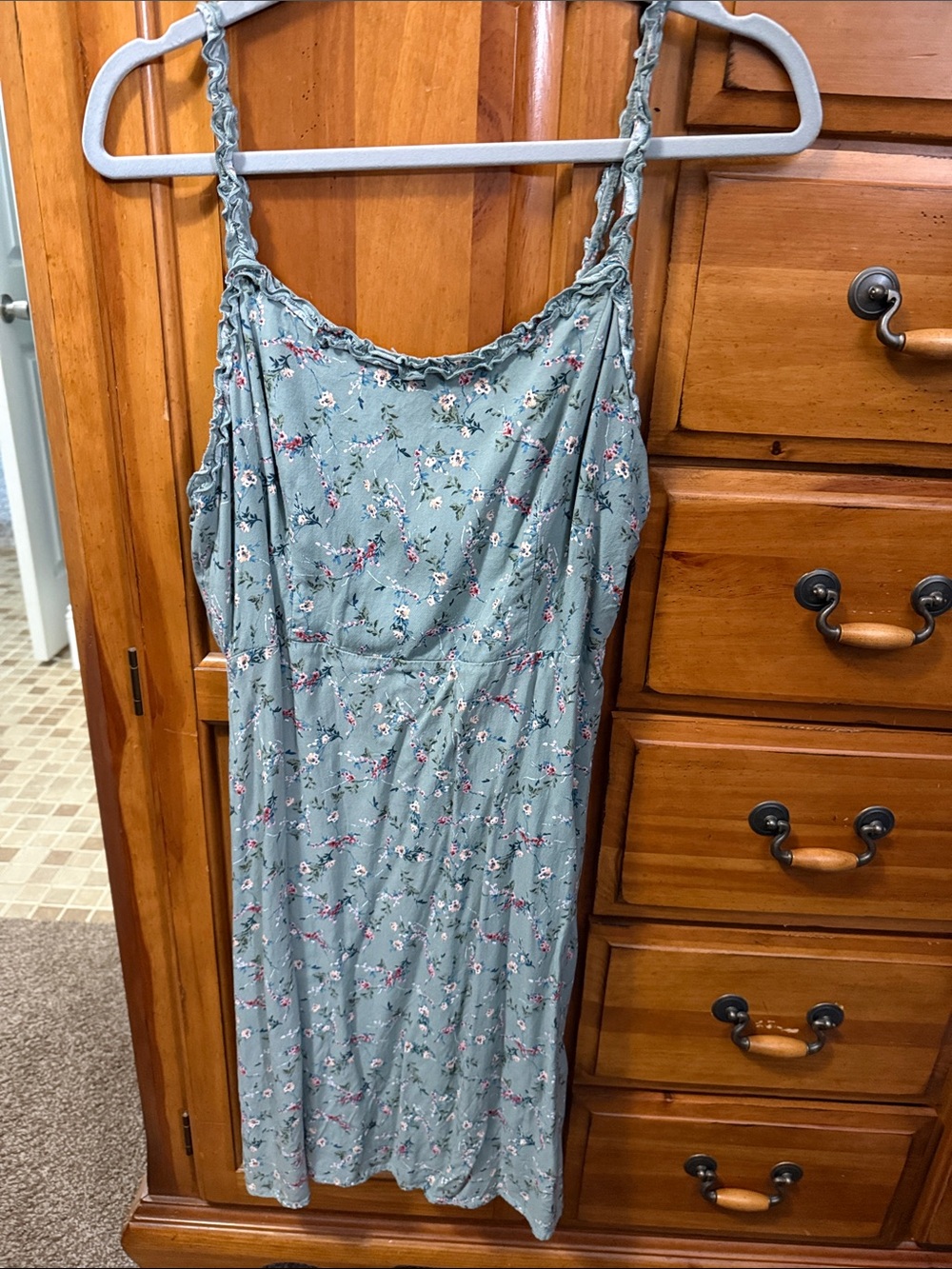 SO Sage Green Floral Slip Dress